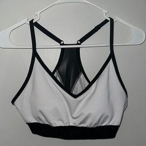 PINK Victoria's Secret Black and White Sports Bra with Mesh Accents